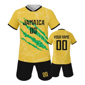 Uniforme de Fútbol para Niños de Secado Rápido, Diseño Personalizado al por Mayor JY, Camiseta de Fútbol de Jamaica, <span class=keywords><strong>Ropa</strong></span> Deportiva, Camiseta de Fútbol Retro - Product Image 1