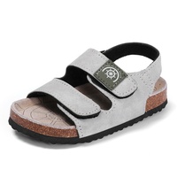 Sandal Anak Laki-laki Musim Panas Berkualitas Tinggi dengan Sistem Pengikat Hook & Loop, Bagian Atas Ramah Anak, Sol Kulit Sapi dengan Bantalan Empuk