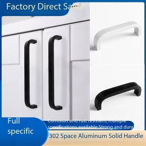 Eenvoudige moderne witte metalen handgrepen en knoppen voor kasten, laden, kledingkasten en kantoormeubilair - Product Image 4