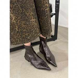 Botines Cortos de Otoño 2026, al por Mayor, con Suela Gruesa, Punta Puntiaguda y Tacón <span class=keywords><strong>Grueso</strong></span> para Mujer - Product Image 3