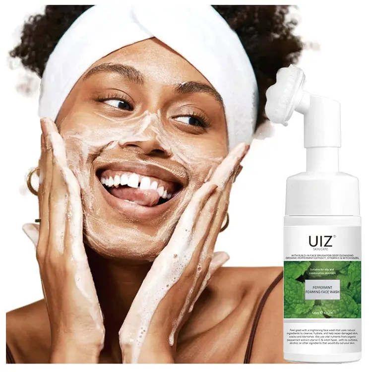 Espuma de limpeza facial, melhor refrigeração clareadora facial, vitamina c, amino, ácido, limpeza de rosto, mousse, bruxa, limpador