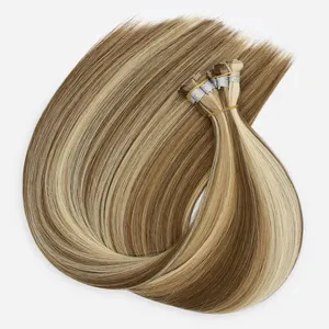 Factory Directly Supply Top Quality Double Drawn Chinese Remy Hair Hand Tied Human Hair Extensions