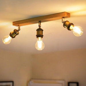 Plafonnier LED en <span class=keywords><strong>bois</strong></span> à intensité variable, <span class=keywords><strong>spot</strong></span> pour magasin, hôtel, restaurant, hall d'exposition, supermarché, éclairage commercial - Product Image 5