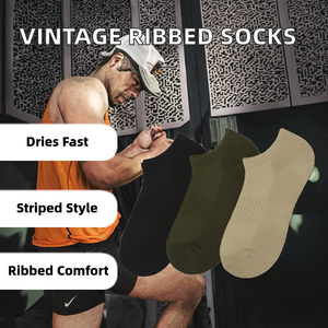 Chaussettes Courtes Classiques d'Hiver en Coton Tricoté Vintage pour Hommes et Femmes, Anti-Bactériennes et Respirantes, Idéales pour le Sport et le Quotidien - Product Image 2