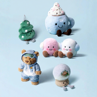 Nouveaux gants de Noël en forme de boule de neige, décorations en peluche pour arbre de Noël, bonbons en coton, étoiles, cacahuètes, poupées