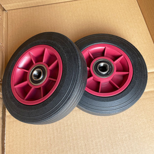 ล้อยางตัน 6x2 พร้อมลูกปืน สีแดง สำหรับรถเข็น รถลาก รถเข็นเครื่องมือ - Product Image 2