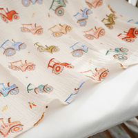 Couverture d'emmaillotage en mousseline de coton ultra douce à 2 couches, imprimé adorable, en gaze de coton crêpe, pour bébés et enfants, vente en gros personnalisée