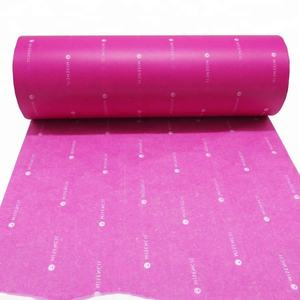 Papel de seda al por mayor de color rosa con logo blanco para cosméticos, paquete completo enrollado - Product Image 2