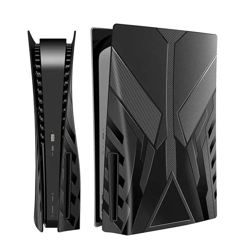 Черная оболочка для консоли Yiscaxia P5, чехлы для аксессуаров PS5, Лицевая панель для консоли Sony Playstation 5, версия дисков
