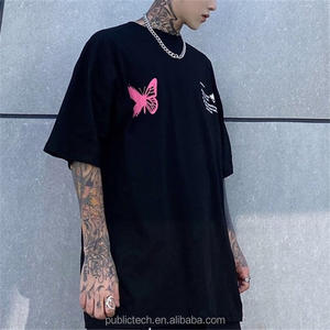 Streetwear surdimensionné et lourd 100% coton personnalisé DTG impression graphique hip hop t-shirt pour hommes - Product Image 2