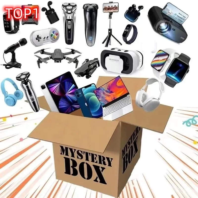 3C Electronic Products Mystery Gift Box Has chance To open: Phone Wireless Gaming Earphones, Cameras, Drones More High End Gifts