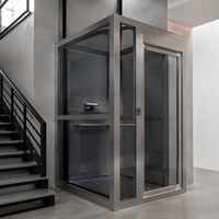 Ascenseur hydraulique semi-enclos de type L pour villa, plateforme de transport de passagers, pour usage résidentiel privé à plusieurs étages