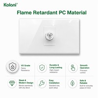 Controlador de Velocidad de Ventilador de Montaje Oculto Kolani 120 de un Solo Módulo, Perilla de Ajuste de Velocidad del Viento Continua, Panel de PC Blanco Brillante