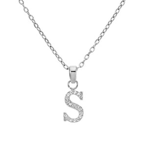 Pronta Consegna All'ingrosso <span class=keywords><strong>Collana</strong></span> con Ciondolo a Lettera <span class=keywords><strong>S</strong></span> in Acciaio Inossidabile 316L con Zircone, Gioielli Europei e Americani di Tendenza, Non si Ossida - Product Image 2