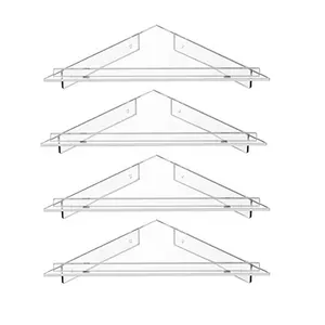 アクリル壁掛け収納ホルダー棚透明シャワー棚釘なしコーナー収納棚バスルーム用