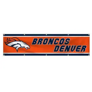 China Factory Wholesale custom Denver Broncos banner 2*8ft custom All teams logo America football flag