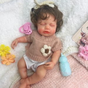 Muñeca Reborn de Silicona Completa LouLou de 12 Pulgadas con Cabello Enraizado, Boca Abierta, Compatible con Chupete, Anatómicamente Correcta, para Juego de Imitación <span class=keywords><strong>Infantil</strong></span> - Product Image 3