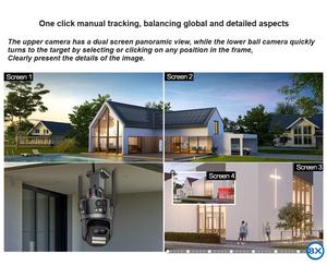 กล้องวงจรปิด IP PTZ <span class=keywords><strong>CCTV</strong></span>  ระบบรักษาความปลอดภัยเครือข่าย WIFI  <span class=keywords><strong>4</strong></span> เลนส์ 3 จอภาพ  ติดตามมนุษย์ด้วย AI กล้องรักษาความปลอดภัยภายนอกอาคาร - Product Image 5