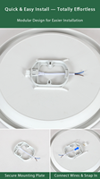 Lustre LED rond moderne pour chambre à coucher, télécommande, 12W-25W, décoration intérieure