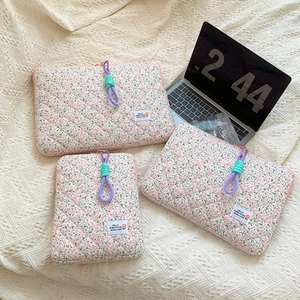 Puffy Soft Lightweight Polyester Laptop <strong>Sleeve</strong> 13-16 Inch for <strong>MacBook</strong> Cute Quilted Padded Floral Protective Case Compatible 11" - Product Image 4