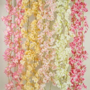 Maihe Artificial Cherry Blossom <b>Vines</b> 100cm 200cm Silk Flowers Wedding Decorations Home Props - Product Image 1
