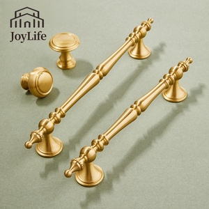 JoyLife Solid Brass Cabinet <strong>Door</strong> Pulls Modern Minimalist Luxury Gold French Wardrobe Drawer Handles - Product Image 1