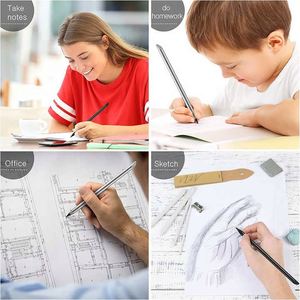 Nouveau crayon métallique personnalisable avec logo, effaçable, éternel, durable, pointe d'écriture sans encre, en aluminium - Product Image 5