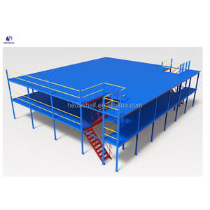 قبول OEM كبيرة مشاريع تخزين حل مصنع مزدوجة الجانب لوح فولاذي مستودع الميزانين متعددة رف - Product Image 3