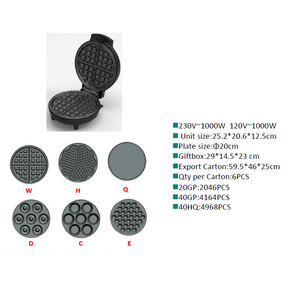 調節可能な温度3in1多機能朝食メーカーマシン電気ワッフルプレート - Product Image 4