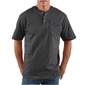 Chemises pour hommes à manches courtes en jersey 100% coton, coupe ajustée, haute qualité, décontractées, respirantes, durables, supportent la personnalisation et le design vierge délavé - Product Image 1
