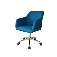 Chaise de bureau pivotante réglable en hauteur, en lin bleu, avec accoudoirs, pour la maison ou le bureau.