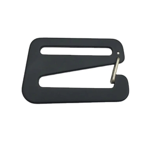 Mousqueton triangulaire en aluminium noir 50x25mm pour sangle de fixation, équipement de quincaillerie pour kayak, annexe, yacht et bateau - Product Image 1