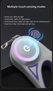 2025년 신제품 트렌디한 리트랙터블 디자이너 도매 5m 라이트 스마트 애완견 목줄 - Product Image 6