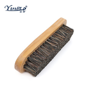 Yinste Horsehair <b>Shoe</b> Brush Beech Wood Solid Wood Cleaning Brush For Leather <b>Shoe</b> Care Polishing <b>Soft</b> Bristle - Product Image 2