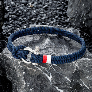 กำไลข้อมือเงินแบบปรับได้ สแตนเลสสตีล สายถักแบบมารีน กำไลสองชั้นแบบมิลาน สำหรับผู้ชาย ผู้หญิง ของขวัญเครื่องประดับ - Product Image 2