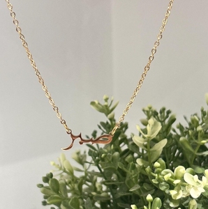 Collier simple en acier inoxydable plaqué <span class=keywords><strong>or</strong></span> 18 carats avec pendentif Sabr (Patience), vente en gros d'usine, bijoux sans plomb ni nickel - Product Image 3