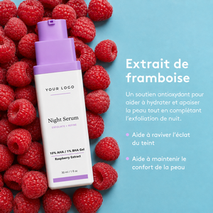 Suero Reparador Nocturno de Marca Privada, Reduce la Congestión, Hidratación Profunda, Repara el Daño de la Piel, Para Todo Tipo de Piel, Exosomas, AHA - Product Image 6