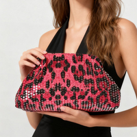 Sac de Soirée Rose à Paillettes Imprimé Léopard 2026 pour Femme – Pochette Tendance pour Fête et Mariage, Étui à Rouge à Lèvres, Sac à Main Femme