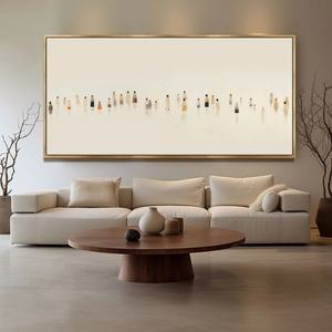 Arte Mural Horizontal Grande con Figuras Humanas, Decoración Creativa Personalizada, Arte Abstracto Hecho a Mano en Lienzo para Hogar y Galería - Product Image 6