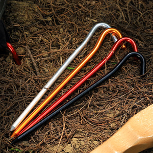 High Strength Aluminum Alloy <b>Tent</b> Stakes 7 Shape Colorful Windproof <b>Canopy</b> Pegs Outdoor Camping <b>Tent</b> Ground Nails With Guy Rope - Product Image 5