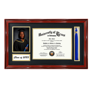 Khung bằng tốt nghiệp gỗ tùy chỉnh bán buôn năm <span class=keywords><strong>2025</strong></span>, 4 màu có sẵn, khung ảnh bằng cấp với móc treo tua rua - Product Image 1