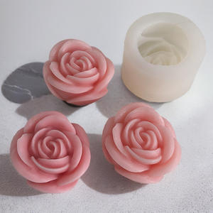 Fleur Silicone Moule DIY Chocolat <span class=keywords><strong>Fondant</strong></span> Rose En Forme De Bougie Moule Aromathérapie Gypse Bougie Moule - Product Image 3
