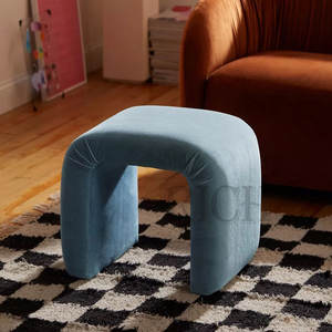 Siyah ve beyaz inek renkli osmanlı makyaj vanity tabure giriş oturma osmanlı kanepe ayak taburesi <span class=keywords><strong>modern</strong></span> küçük kadife tabure osmanlı - Product Image 5