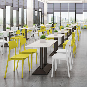Mesa y Sillas de Comedor Comerciales para 4 Personas, para Cafetería de Empresas, Comedor Estudiantil, Bar de Snacks, Combinación para Catering y Mobiliario para el Hogar - Product Image 3