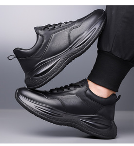 Nouvelles Chaussures de Course en Cuir pour Hommes, Tendance Été 2026, à Semelles Épaisses, Style Sportif et Urbain - Product Image 6
