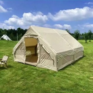 Carpa de Lona para Acampar, Impermeable, de Doble Capa, para 6-8 Personas, con un Dormitorio, Armazón Recto, Montaje Manual, para Uso en Exteriores en Tres Estaciones - Product Image 1