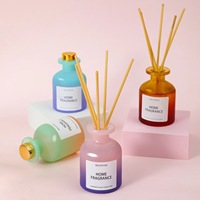 Parfum de maison de bouteille en verre de couleur dégradée de luxe 100ml diffuseur de roseau pour désodorisant