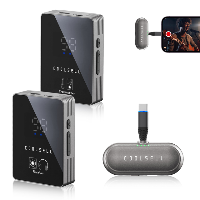 5.8G Wireless Multifunction IEM/Guitar Audio Interface System Live Streaming/Recording Transmitter Bodypack Receiver Comfortable