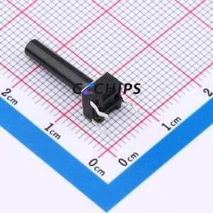 TSA06131-185B332CA Tactile Switch Through hole-4P,6.1x6.1mm Switch Single Pole Single Throw Round Button 1.8N 6.1mm - Product Image 2