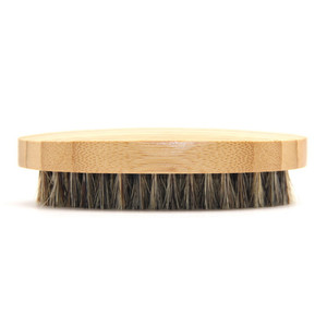 Brosse à barbe en bambou naturelle, brosse de toilettage pour moustache, support pour logo gravé, brosse portable pour le <span class=keywords><strong>nettoyage</strong></span> des poils du visage des hommes - Product Image 2